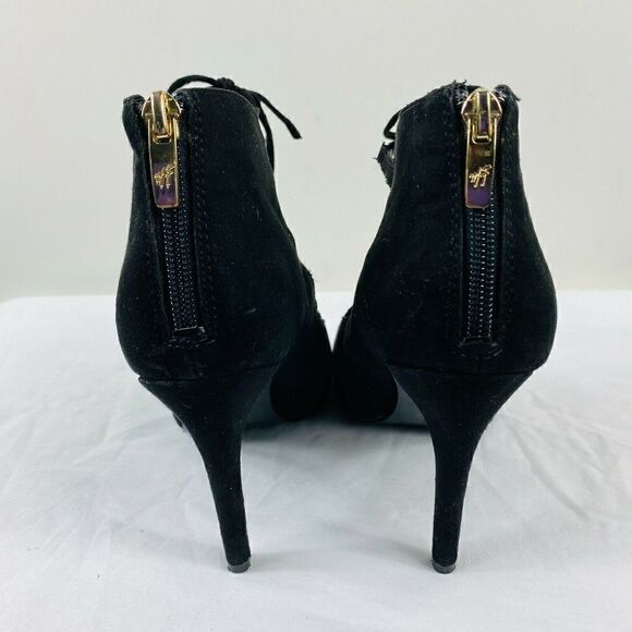 Marc Fisher Black Urbana Lace Up Cutout Heels - Picture 3 of 6